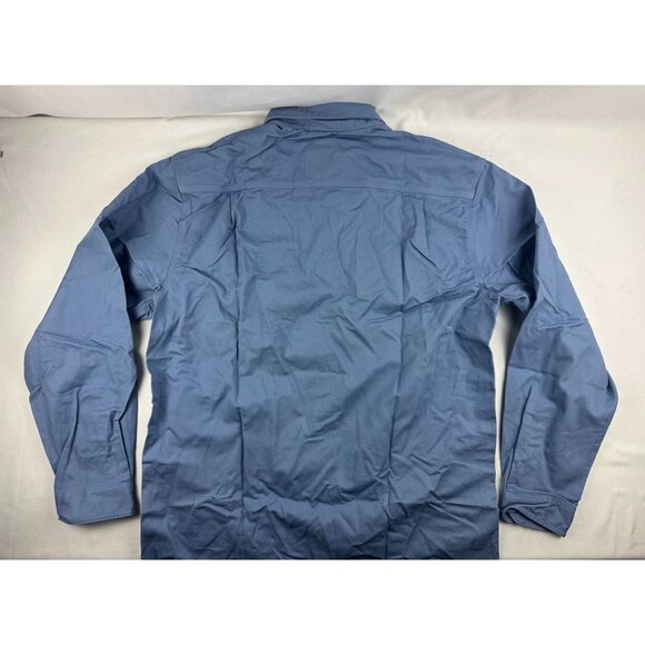 NWT Carhartt FRS160 Blue Flame Resistant Twill Work Shirt Mens L - Picture 2 of 7